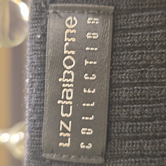 Merino Wool Black Liz Claiborne Beaded Sweater - Picture 2 of 16